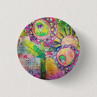 Badge Rond 2,50 Cm Bouton de goupille de jardin de médias mélangés