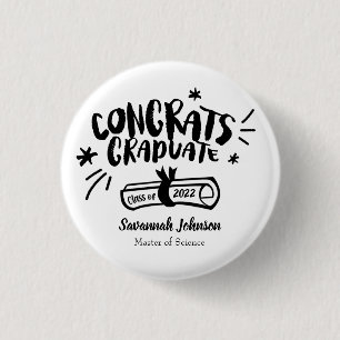 Badge Rond 2,50 Cm Bouton de graduation personnalisée, Diplôme de con