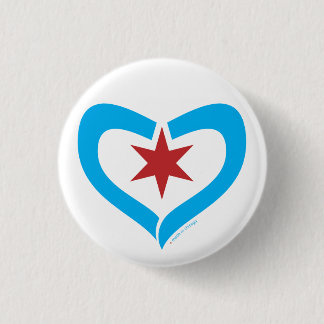 Badge Rond 2,50 Cm Bouton de HeartStar + fait Chicago