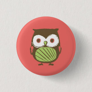 Badge Rond 2,50 Cm Bouton de hibou - 1,25" (rouge)