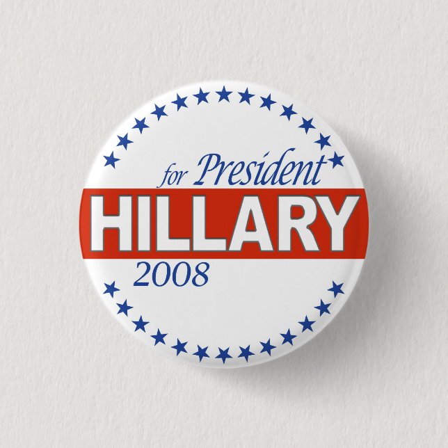 Badge Rond 2,50 Cm Bouton de Hillary 2008 (Devant)