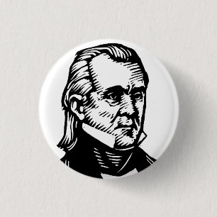 Badge Rond 2,50 Cm Bouton de James K Polk