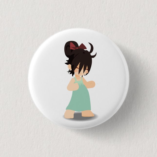 Badge Rond 2,50 Cm Bouton de jeune fille de Kawaii (Devant)