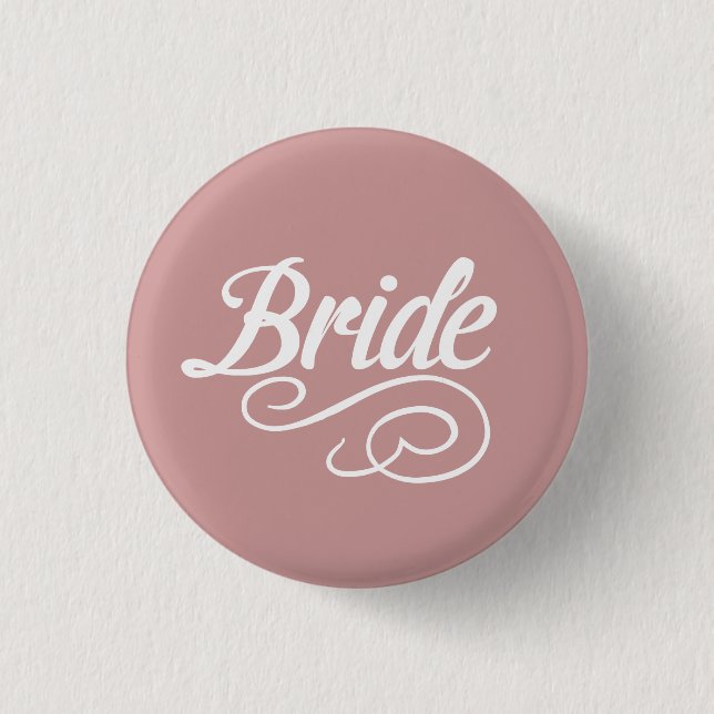 Badge Rond 2,50 Cm Bouton de jeune mariée toute couleur d'arrière - (Devant)