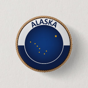 Badge Rond 2,50 Cm Bouton de joint de drapeau d'état des Alaska