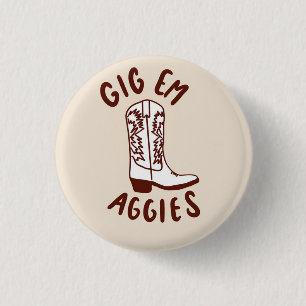 Badge Rond 2,50 Cm Bouton de jour de match Texas A&M