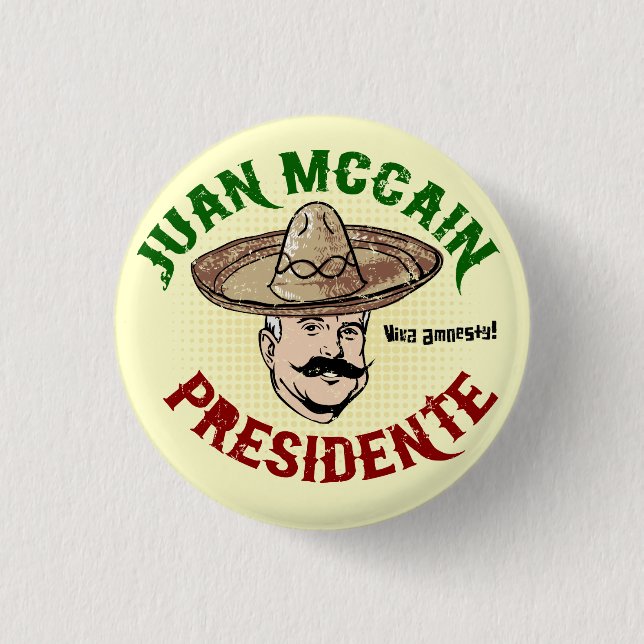 Badge Rond 2,50 Cm Bouton de Juan McCain (Devant)