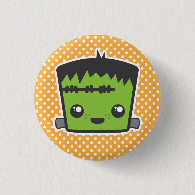 Badge Rond 2,50 Cm Bouton de Kawaii Frankenstein (Devant)