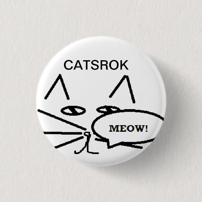 Badge Rond 2,50 Cm Bouton de Kitty (Devant)