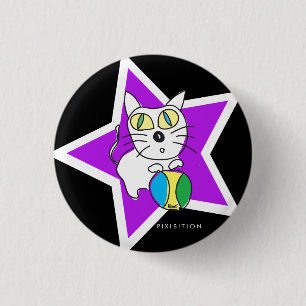 Badge Rond 2,50 Cm Bouton de Kitty de ballon de plage
