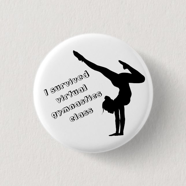 Badge Rond 2,50 Cm Bouton de la classe de gymnastique virtuelle I Sur (Devant)