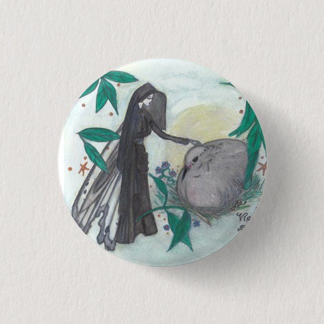 Badge Rond 2,50 Cm Bouton de la colombe de la Virginie (Devant)