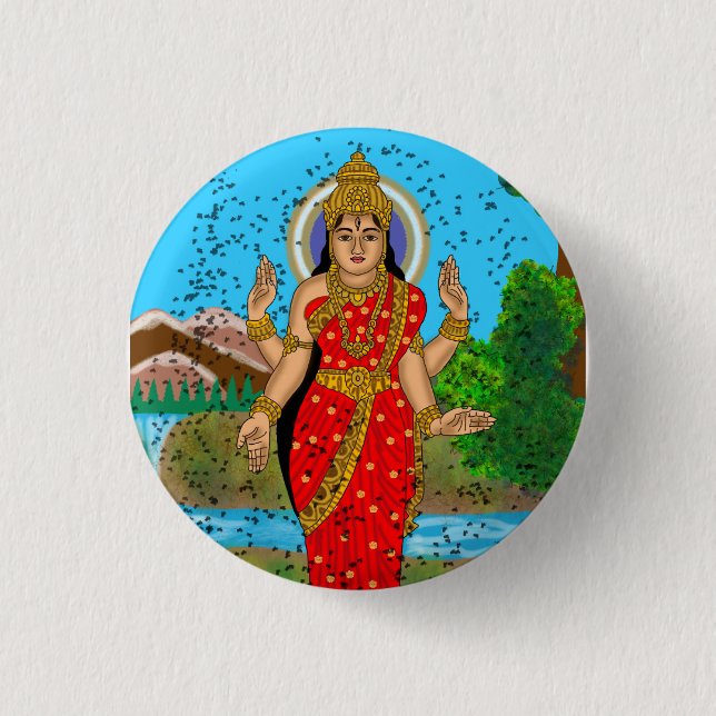 Badge Rond 2,50 Cm Bouton de la déesse Bhramari  (Devant)