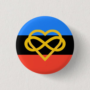 Badge Rond 2,50 Cm Bouton de la Fierté polyamérale (Coeur infini)