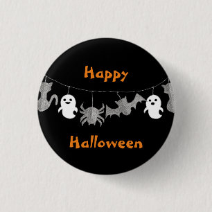 Badge Rond 2,50 Cm Bouton de la guirlande fantôme d'Halloween