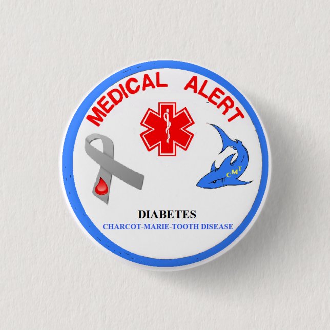 Badge Rond 2,50 Cm Bouton de la maladie de dent de Charcot Marie (Devant)