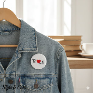 Badge Rond 2,50 Cm Bouton de la meilleure MOM Ever - Une épée d'amour