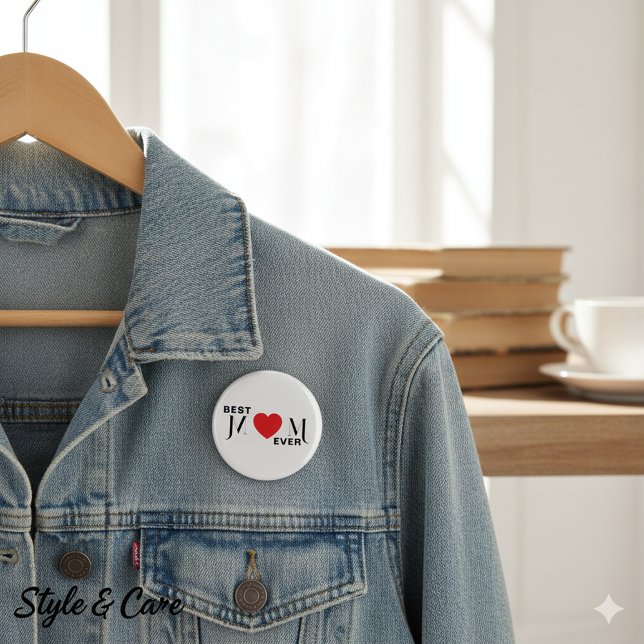 Badge Rond 2,50 Cm Bouton de la meilleure MOM Ever - Une épée d'amour (Best MOM Ever Button – A Pin of Love for Mom)
