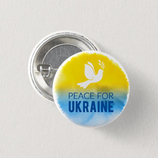 Badge Rond 2,50 Cm Bouton de la paix pour l'Ukraine (Devant & derrière)
