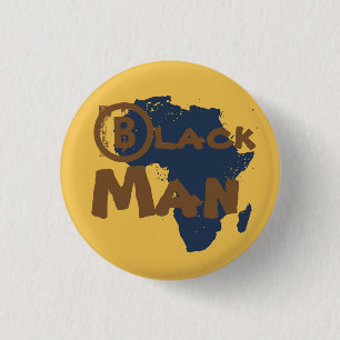 Badge Rond 2,50 Cm Bouton de l'Afrique Blackman d'or