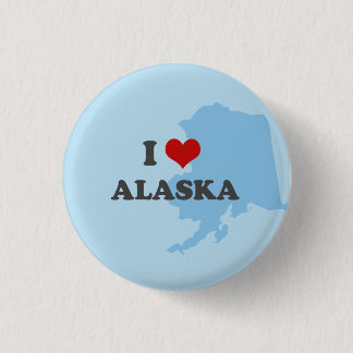 Badge Rond 2,50 Cm Bouton de l'Alaska du coeur I