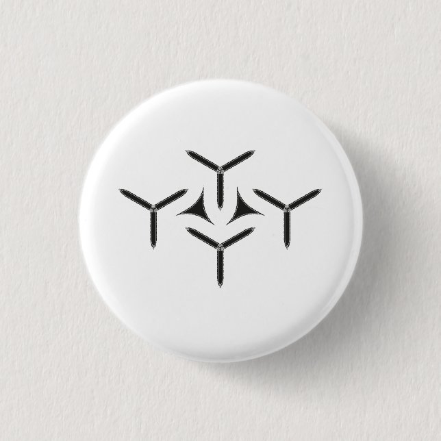 Badge Rond 2,50 Cm Bouton de lame gothique (Devant)