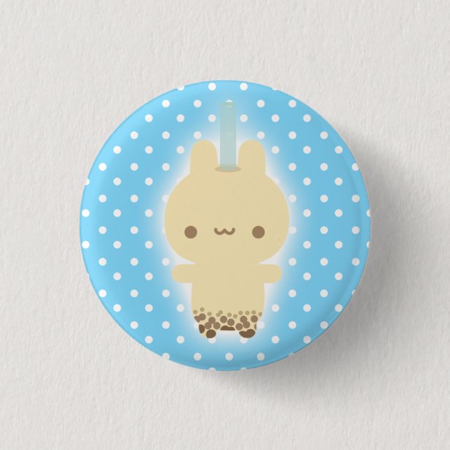 Badge Rond 2,50 Cm Bouton de lapin de thé de lait (Devant)