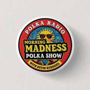 Badge Rond 2,50 Cm Bouton de l'émission Polka Morning Madness