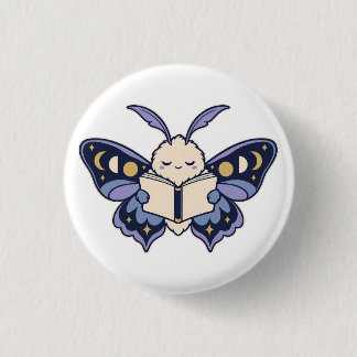 Badge Rond 2,50 Cm Bouton de livre de lecture de papillon de phase lu