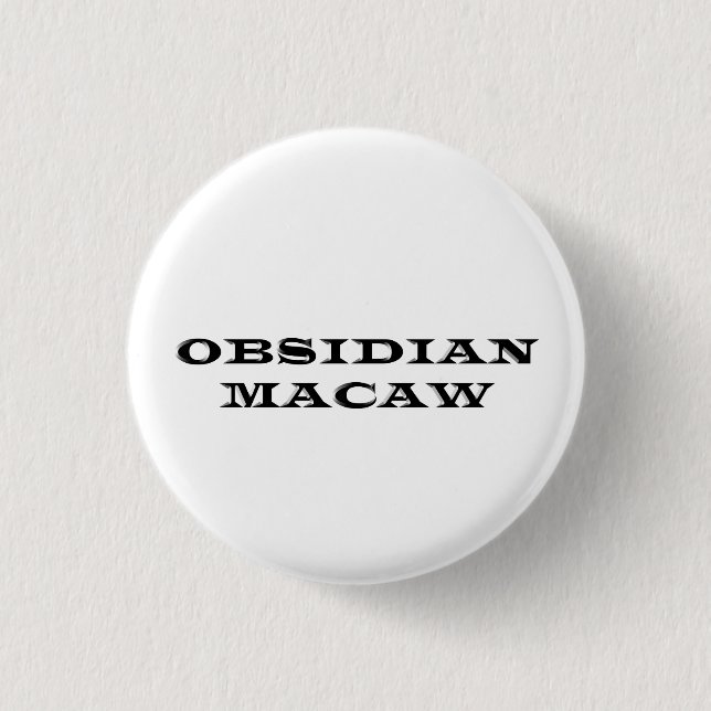 Badge Rond 2,50 Cm Bouton de logo d'ara d'obsidien (Devant)