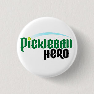 Badge Rond 2,50 Cm Bouton de logo "de héros de Pickleball"