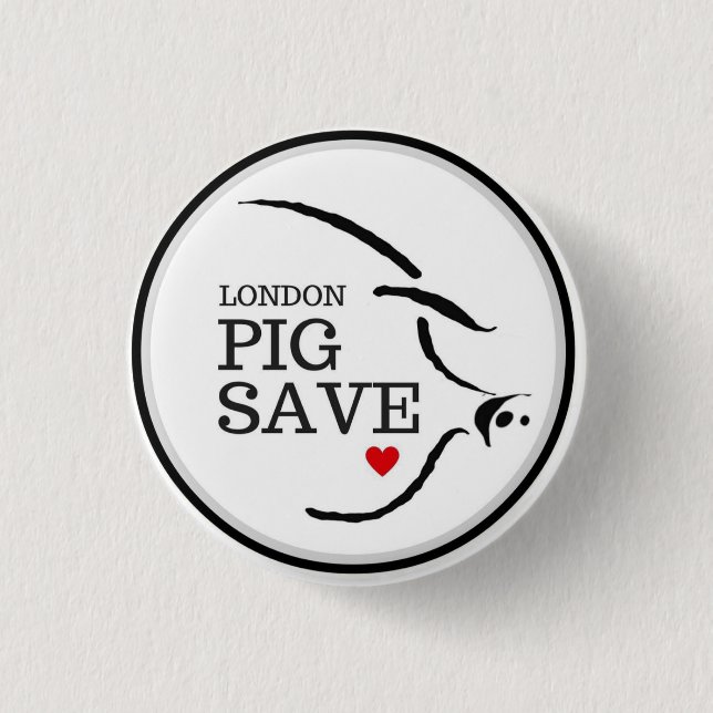BADGE ROND 2,50 CM BOUTON DE LOGO D'ÉCONOMIES DE PORC DE LONDRES (Devant)
