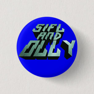Badge Rond 2,50 Cm Bouton de logo en métal de Sifl et d'Olly (bleu)