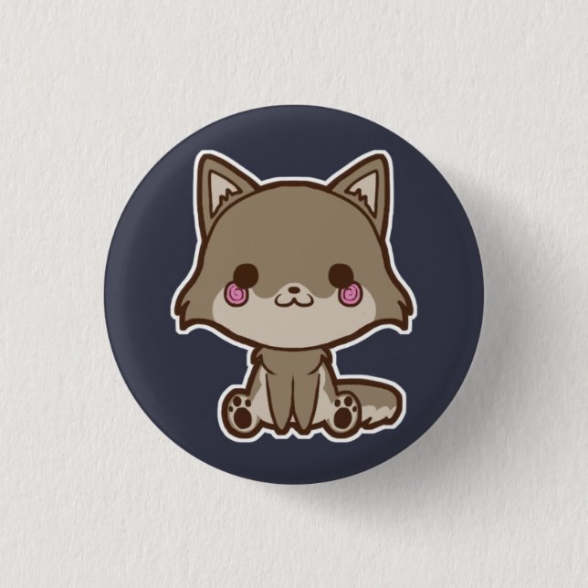 Badge Rond 2,50 Cm Bouton de loup (Devant)