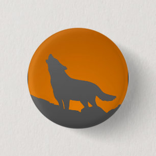 Badge Rond 2,50 Cm Bouton de loup d'hurlement