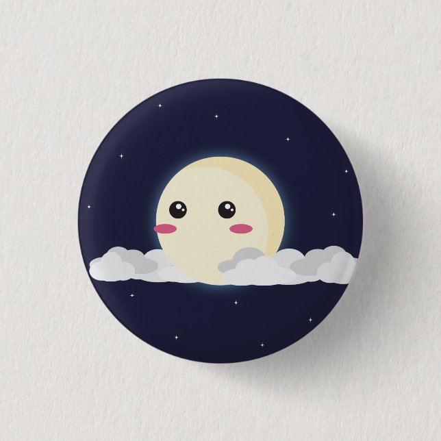Badge Rond 2,50 Cm Bouton de lune (Devant)