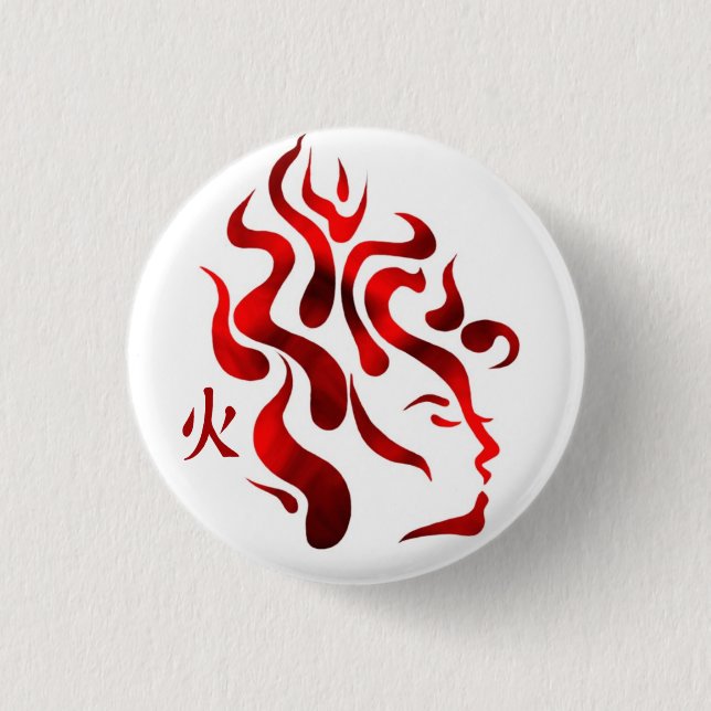 Badge Rond 2,50 Cm Bouton de lutin du feu (Devant)