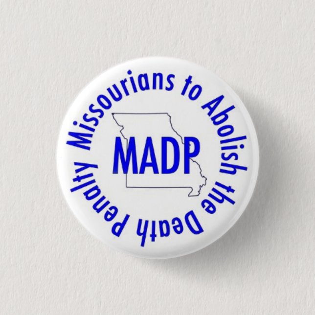 Badge Rond 2,50 Cm Bouton de MADP, blanc (Devant)