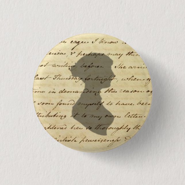 Badge Rond 2,50 Cm Bouton de manuscrit de Jane Austen (Devant)