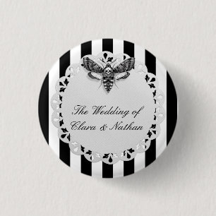 Badge Rond 2,50 Cm Bouton de mariage crâne de papillon gothique – Noi