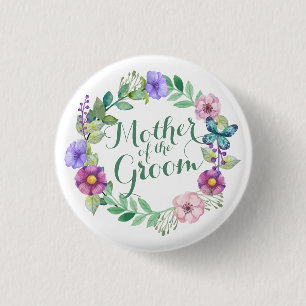 Badge Rond 2,50 Cm Bouton de mariage floral élégant de la chambre