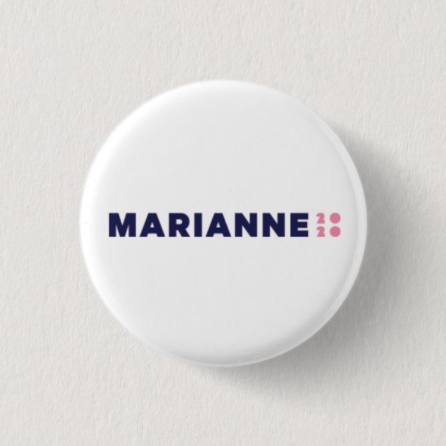 Badge Rond 2,50 Cm Bouton de Marianne Williamson 2020 (Devant)