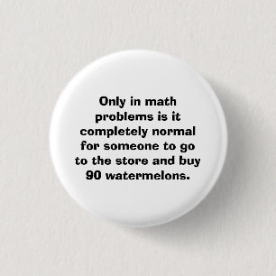 Badge Rond 2,50 Cm Bouton de maths de pastèques