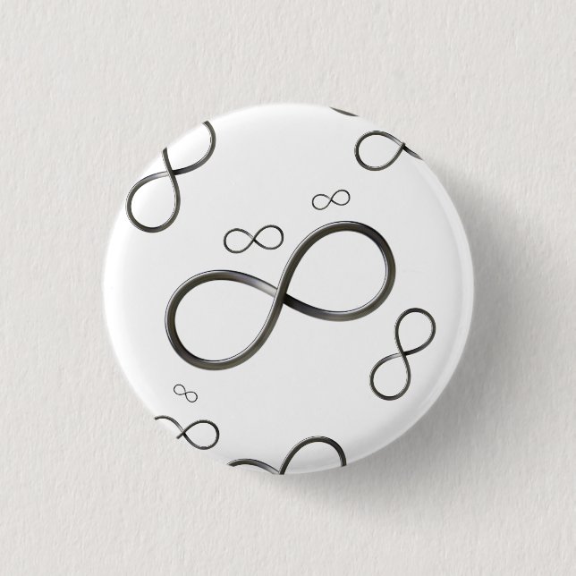 Badge Rond 2,50 Cm Bouton de maths du symbole | d'infini (Devant)