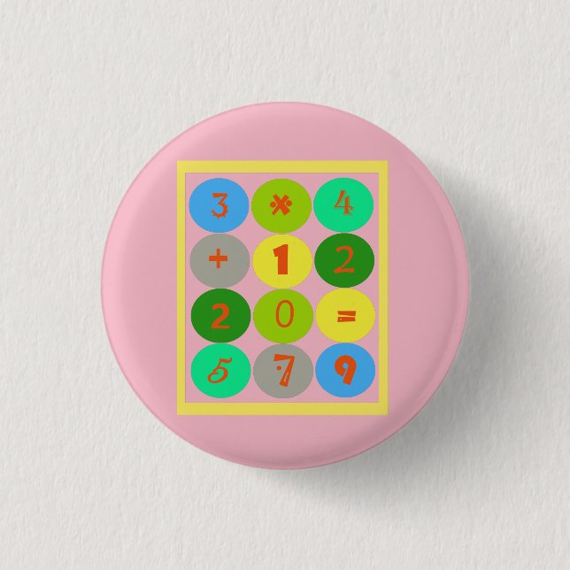 Badge Rond 2,50 Cm Bouton de maths fou (Devant)