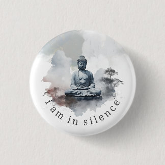 Badge Rond 2,50 Cm Bouton de méditation Bouddha en silence pour la re