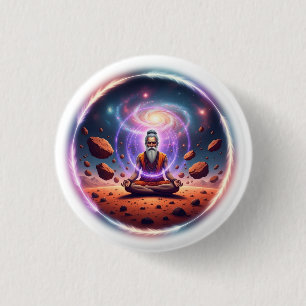 Badge Rond 2,50 Cm Bouton de méditation cosmique