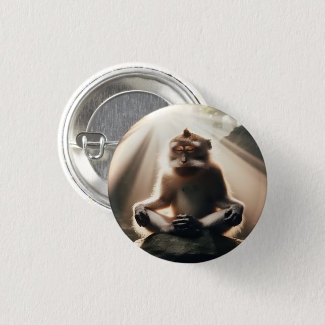 Badge Rond 2,50 Cm Bouton de moine singe (Devant & derrière)