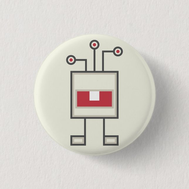Badge Rond 2,50 Cm Bouton de monstre : Robot (Devant)