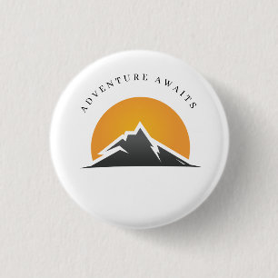 Badge Rond 2,50 Cm Bouton de montagne d'aventure en attente